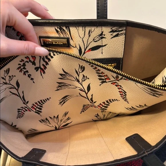 Tory Burch Red and Blue Elegant Tote - Picture 3 of 4